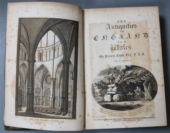 Grose, Francis - The Antiquities of England and Wales, Vol 3 only, 4to, tree calf, boards detached, text and plates